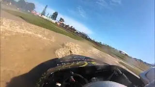 Justin Roylance and Joel Duggan end up on the bank, cabarita round 4 Australian V8 Superboats's