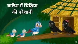 बारिश में चिड़िया की परेशानी । Jungle me Barish ki kahani | Hindi Cartoon | Chidiya aur kauwa Kahani