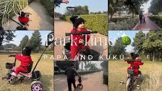 Papa or Kuku ki park walk 🤗 #cutebaby #youtube #viralvideos #father #daughter #park #walk #family 