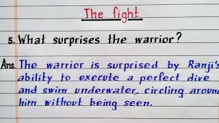 What surprises the warrior? The fight | Class 8 English supplementary | chapter 6 | question answer