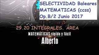 Integral area limitada entre recta y curva selectividad JUNIO 2018  baleares Op.B matematicas social