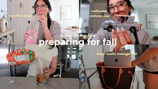 preparing for fall vlog | social media manager ditl, disney halloween costume, pumpkin spice lattes