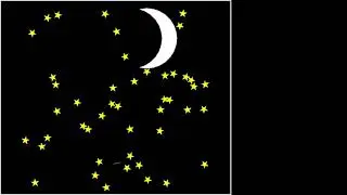 Night with stars and moon | Python Turtle