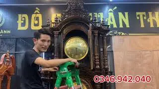 Hoàn Thiện Cây Đồng Hồ Gỗ Mun Hoa Cao 3m Lắp Máy Cơ Đức Cực Kỳ Đẳng Cấp | Đồng Hồ Cây Gỗ Mun