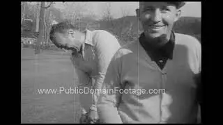Bing Crosby playing golf with friends 1948 archival footage
