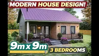 Perfect 9x9 Meter Modern House Design | 3 Bedrooms + Open Living