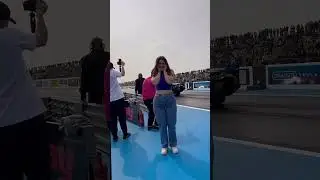 So loud he fell over 🤣 #SantaPod #JetCar #dragracing #carsceneuk #girlsandcars
