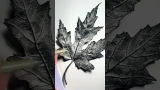One million dot photorealistic pen stippling drawing of a leaf