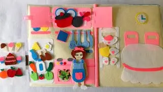 quiet book , kitchen doll house