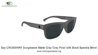 Spy CROSSWAY Sunglasses Matte Gray Gray Polar with Black Spectra Mirror