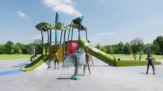 Rendering of Riverside Park Splash Park