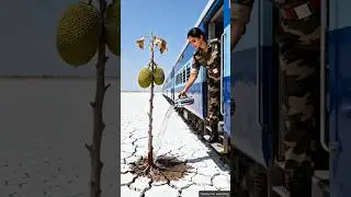 24 January2026Lady Soldier savedthejackfruittreefrom dryingupbyseeingwater😭 #ai #tree#save#watering🙏