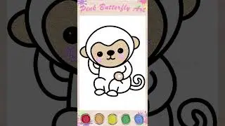 Step by Step Drawing Tutorial for Kids | Monkey Glitters Coloring   #easydrawing #drawingforkids
