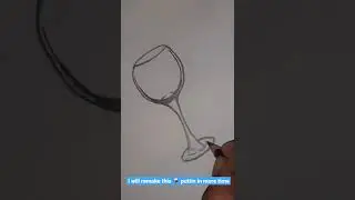 Easy wine glass drawing in 4 steps / step by step wine glass 🍷 drawing / for beginners #shorts#day7