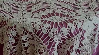 crochet round table cloth make part  5