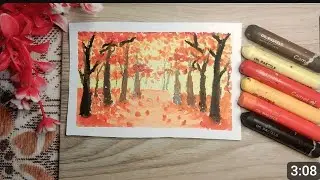 Autumn season drawing easy | oil pastel | #autumn #easy #easydrawing