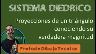 Proyecciones de un triángulo conociendo su verdadera magnitud y el plano abatido