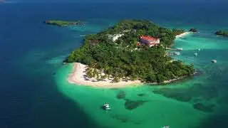 [NEW]4k UHD tropical beach & Palm trees on a islands,ocean Sounds,ocean waves,white noise For sleep.