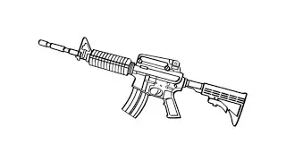 How to Draw the M16 | Drawing of M16 Rifle