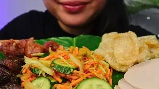 ASMR | LAO SPICY PAPAYA SALAD PLATTER | Eating sounds No talking