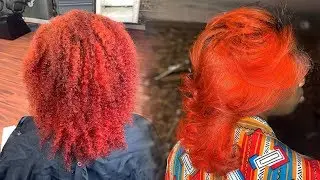 I DYED HER HAIR BRIGHT RED FOR FREE! * MUST WATCH*
