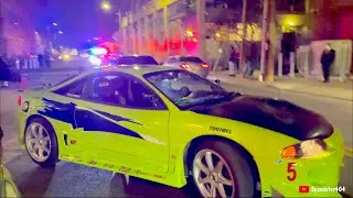 Real Life Fast & Furious! Car Meet Gone Wild At Downtown L.A, Cops Shut It Down