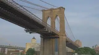 Stock Footage | Brooklyn Bridge From Below | 4K