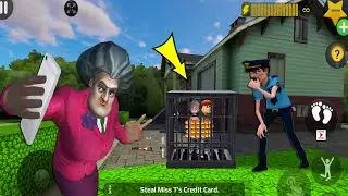 Scary Teacher 3D - New updater troll Miss T fell face down so fun part 5384 #scaryteacher3d