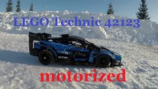 LEGO Technic 42123 motorized! RC. Snow outdoor test