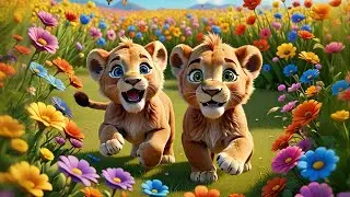 Three Baby Lions Take a Nap | Calm Animal Song for Kids | Counting & Rest Time Rhyme