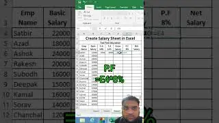 Create salary sheet in excel #excel #salarysheet #exceltips #exceltutorial