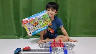 Mivaan Unboxing his new favourite toy Urban Rail track with multiple layouts