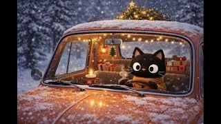 Cozy Winter Drive with a Cat 🚗❄️ | Relaxing Snow Ambience