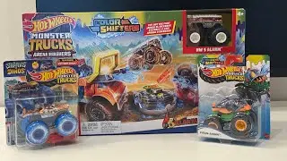 Unboxing Hot Wheels Monster Trucks Color Shifters! 🚗💦 Color-Changing Truck Fun!