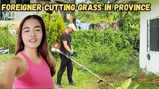 Foreigner Cutting Grass In The Province