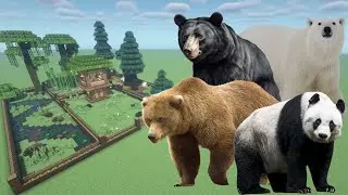 How To Make a Black Bear, Grizly Bear, Polar Bear, and Panda Farm in Minecraft PE
