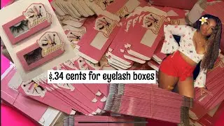 CUSTOM EYELASH BOXES + INVENTORY UNBOXING | Kanesha