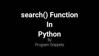 search() function in python