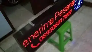 Running Text P10 Red & Blue 128x32 Full Outdoor