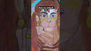 hanuman ji drawing 😊 #art #drawing #foryou #hanuman#oil pastel #painting