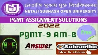 NSOU PGMT-9 AM-B assignment answers 2022 |PGMT-9 AM-Bassignment answers 2022 | mcq question answer