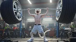 The Skinny Cat Challenges the Giant Wheel Weight 💪😱🔥 | Epic Ending