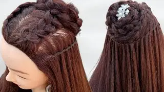 New Style high volume open hairstyle/water braid party Hairstyles/Easy girls hairstyle Step By Step