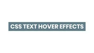 CSS Text Hover Effects | Html CSS