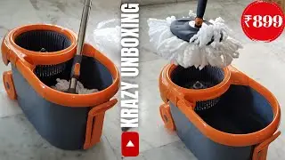 12L Spin Floor Mop Set With Bucket With 360 Degree Spinner Unboxing