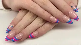 Gel-x nails~prep~application~nail art! #nails #nailgelart #beginnernailtech 