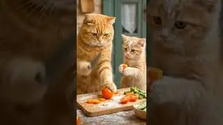 Cat small cat and rebit की funny cooking comedy 😂🤣#trending #funnyanimal #viralvideo 