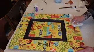 BASEMENT TIKI BAR MOD PODGE FABRIC ON WOOD FURNITURE-TIKI BAR BUILD FROM JUNK