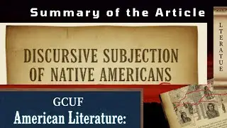 Euroamerican Discursive Subjection of Native Americans summary of Article ~ Analysis of the article 