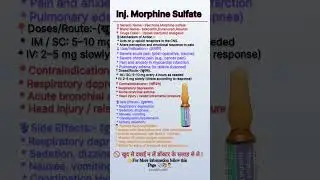 Use of Morphine Sulfate Injections || Injections of Morphine Sulfate || #norcetofficer89 #morphine